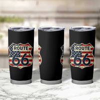 Route US 66 American Flag Americana Road Trip Tumbler Cup