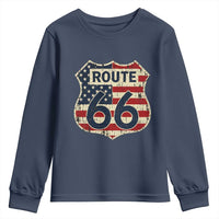 Route US 66 American Flag Americana Road Trip Youth Sweatshirt