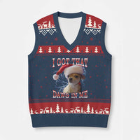 Funny Chihuahua Xmas Meme V-Neck Knit Sweater Vest I Got That Dawg In Me - Wonder Print Shop