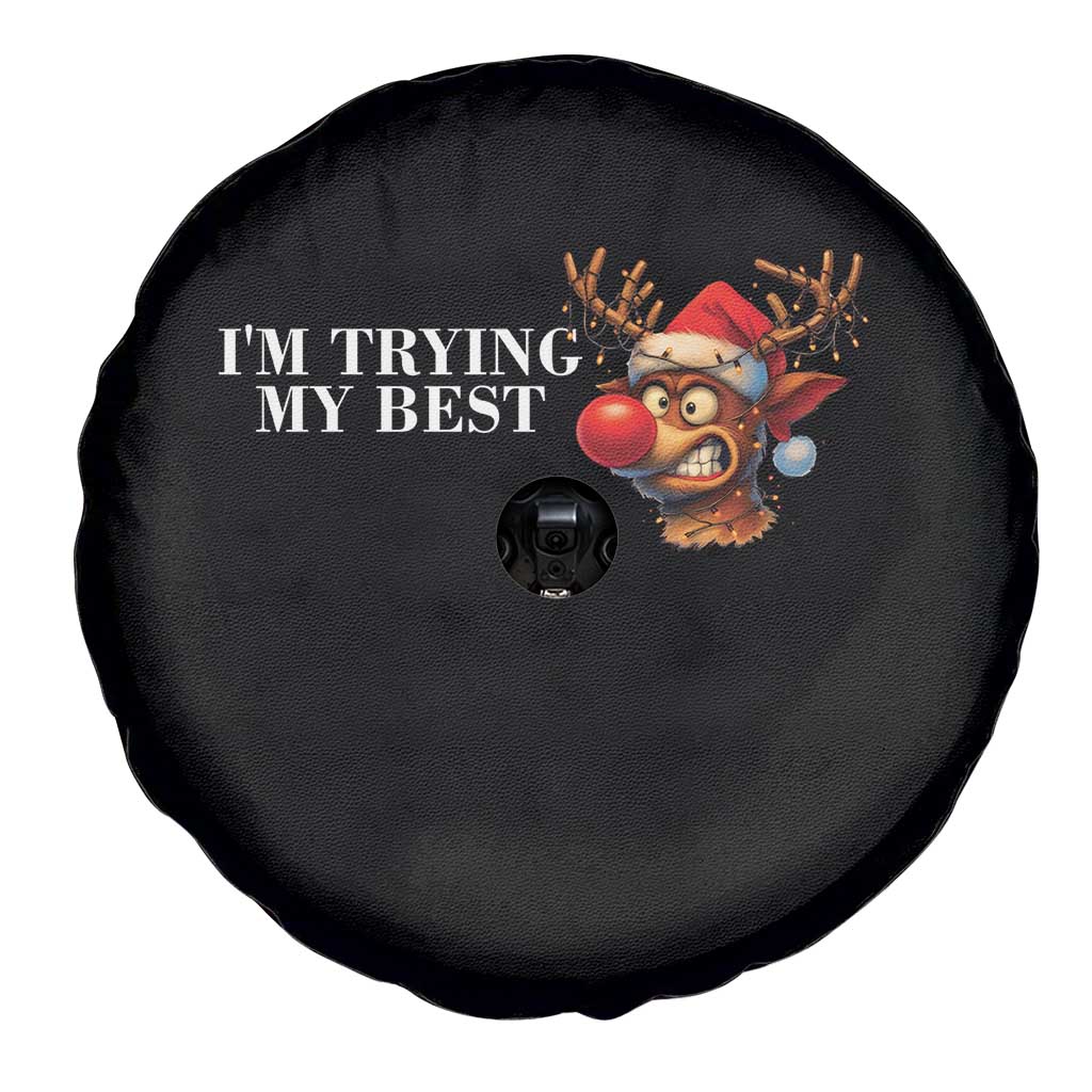 Funny Reindeer Christmas Meme Spare Tire Cover I Am Trying My Best - Wonder Print Shop