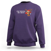 Funny Reindeer Christmas Meme Sweatshirt I Am Trying My Best - Wonder Print Shop