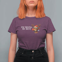Funny Reindeer Christmas Meme T Shirt For Women I Am Trying My Best - Wonder Print Shop