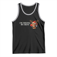 Funny Reindeer Christmas Meme Tank Top I Am Trying My Best - Wonder Print Shop
