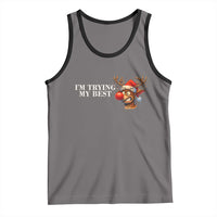 Funny Reindeer Christmas Meme Tank Top I Am Trying My Best - Wonder Print Shop