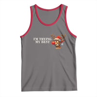 Funny Reindeer Christmas Meme Tank Top I Am Trying My Best - Wonder Print Shop