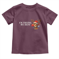 Funny Reindeer Christmas Meme Toddler T Shirt I Am Trying My Best - Wonder Print Shop