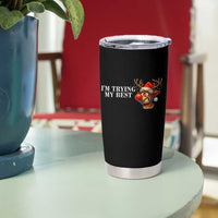 Funny Reindeer Christmas Meme Tumbler Cup I Am Trying My Best - Wonder Print Shop