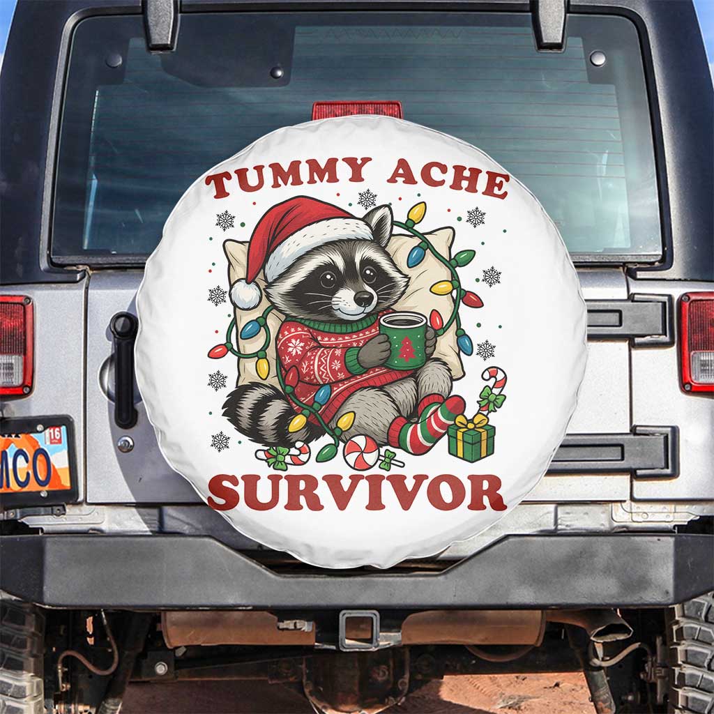 Funny Racoon Christmas Meme Spare Tire Cover Tummy Ache Survivor - Wonder Print Shop