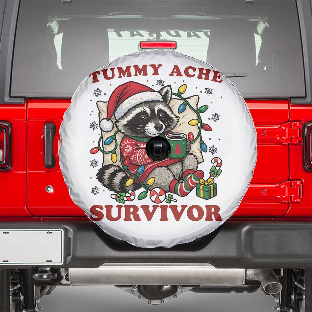 Funny Racoon Christmas Meme Spare Tire Cover Tummy Ache Survivor - Wonder Print Shop