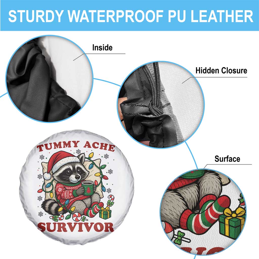 Funny Racoon Christmas Meme Spare Tire Cover Tummy Ache Survivor - Wonder Print Shop