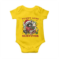 Funny Racoon Christmas Meme Baby Onesie Tummy Ache Survivor - Wonder Print Shop