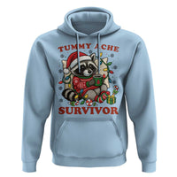 Funny Racoon Christmas Meme Hoodie Tummy Ache Survivor - Wonder Print Shop