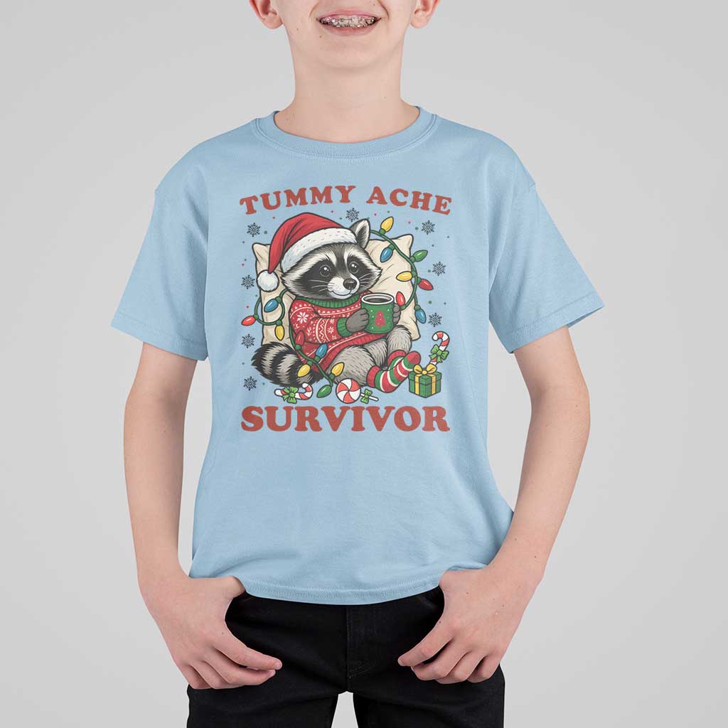 Funny Racoon Christmas Meme T Shirt For Kid Tummy Ache Survivor - Wonder Print Shop