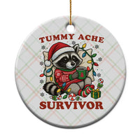 Funny Racoon Xmas Meme Ceramic Ornament Tummy Ache Survivor - Wonder Print Shop