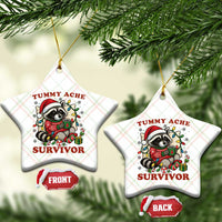 Funny Racoon Xmas Meme Ceramic Ornament Tummy Ache Survivor - Wonder Print Shop