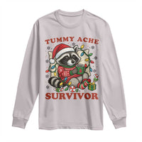 Funny Racoon Christmas Meme Long Sleeve Shirt Tummy Ache Survivor - Wonder Print Shop