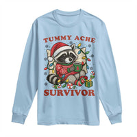 Funny Racoon Christmas Meme Long Sleeve Shirt Tummy Ache Survivor - Wonder Print Shop