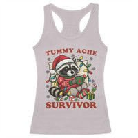 Funny Racoon Christmas Meme Racerback Tank Top Tummy Ache Survivor - Wonder Print Shop
