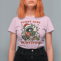 Funny Racoon Christmas Meme T Shirt For Women Tummy Ache Survivor - Wonder Print Shop