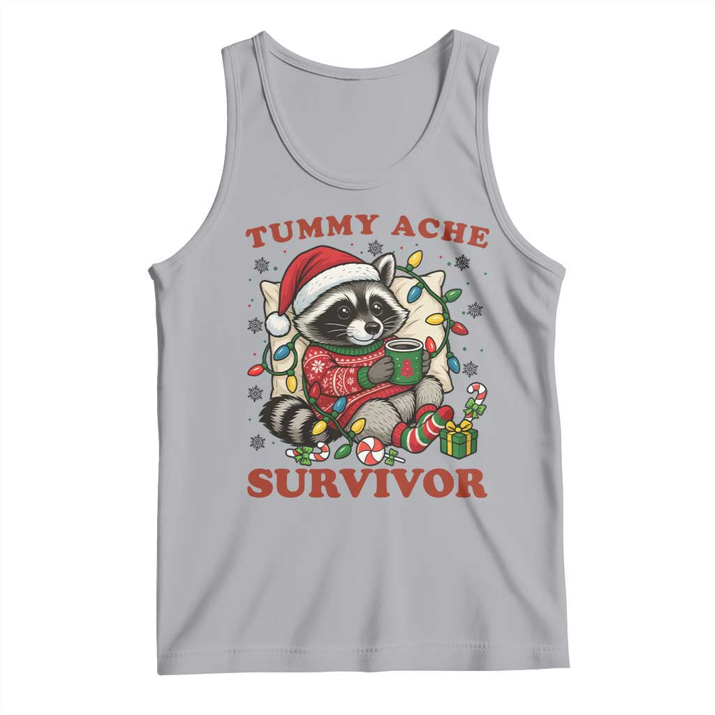 Funny Racoon Christmas Meme Tank Top Tummy Ache Survivor - Wonder Print Shop