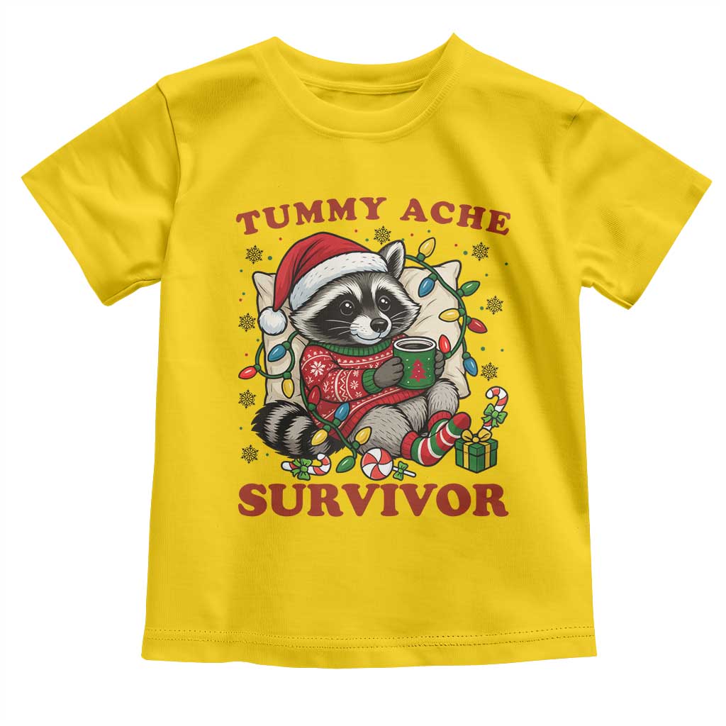 Funny Racoon Christmas Meme Toddler T Shirt Tummy Ache Survivor - Wonder Print Shop