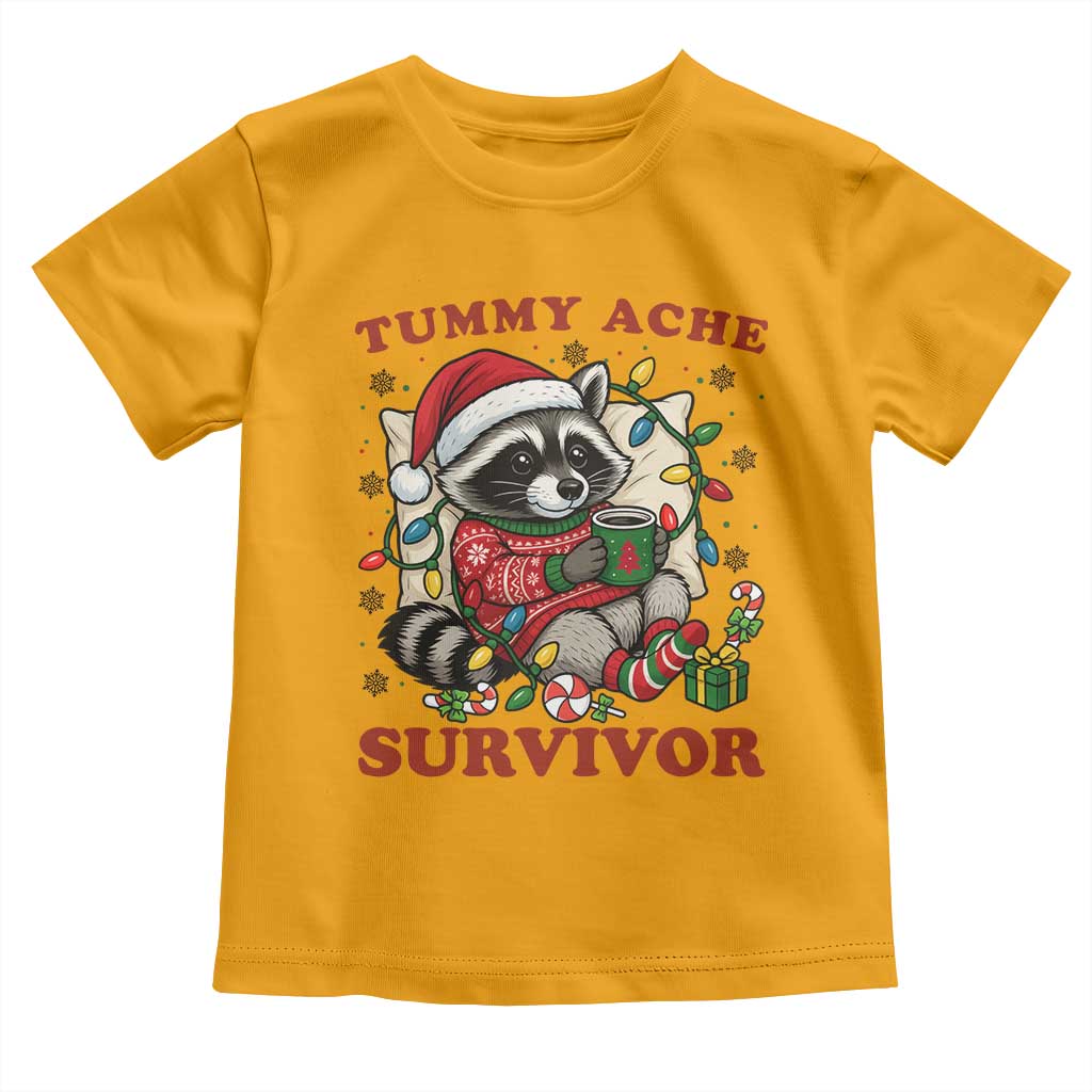 Funny Racoon Christmas Meme Toddler T Shirt Tummy Ache Survivor - Wonder Print Shop