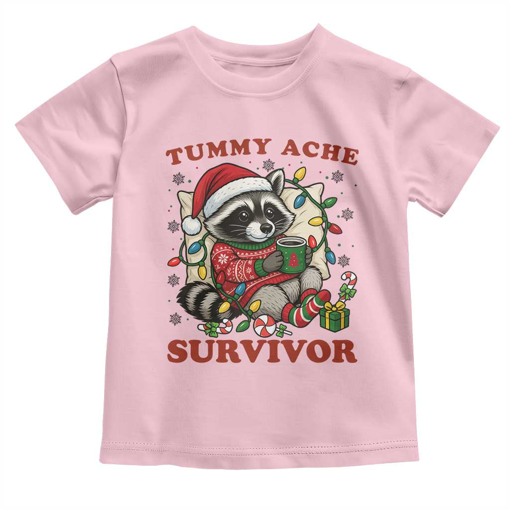 Funny Racoon Christmas Meme Toddler T Shirt Tummy Ache Survivor - Wonder Print Shop