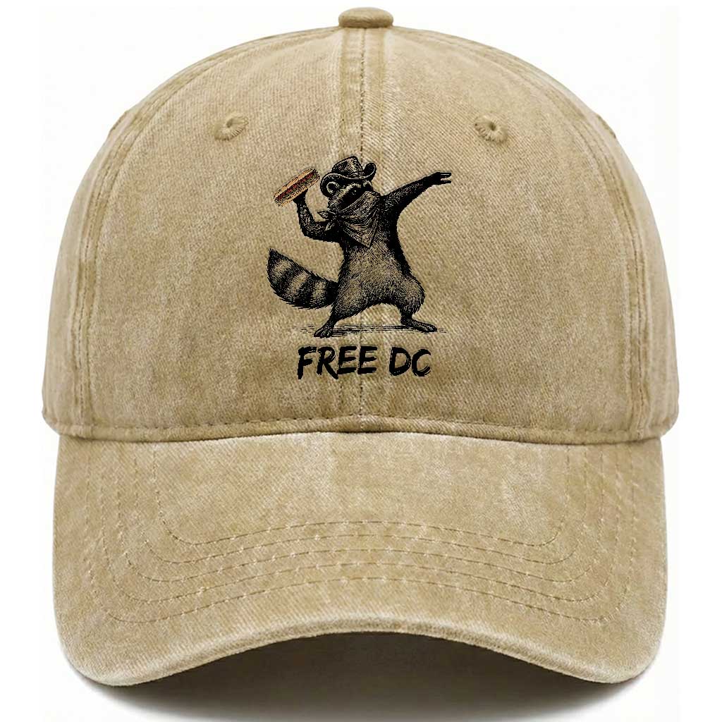 The Sandwich Guy Free DC Washed Cotton Baseball Cap Funny Racoon Meme