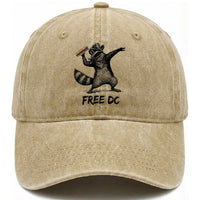 The Sandwich Guy Free DC Washed Cotton Baseball Cap Funny Racoon Meme