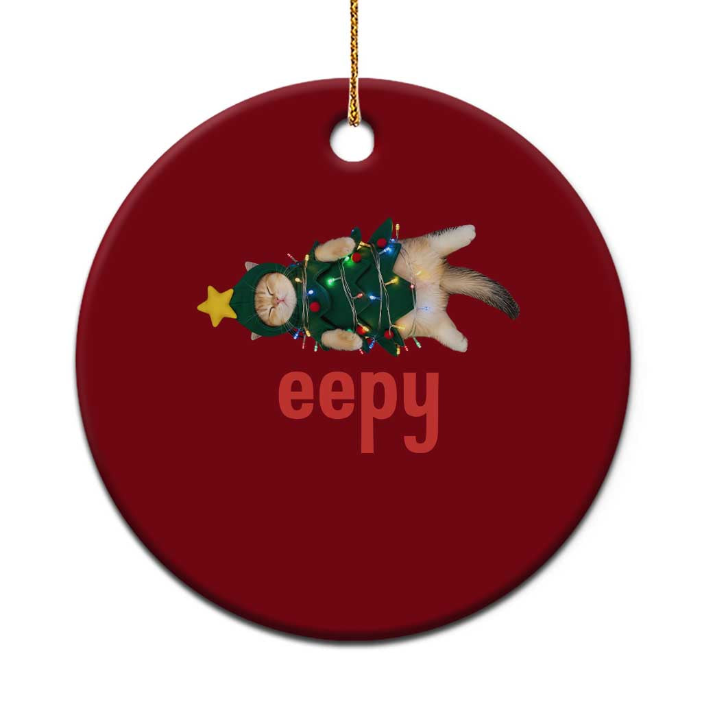 Cat Xmas Meme Ceramic Ornament Eepy Kitten Silly Sleepy - Wonder Print Shop