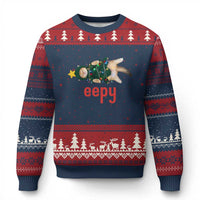 Cat Xmas Meme Ugly Christmas Sweater Eepy Kitten Silly Sleepy - Wonder Print Shop