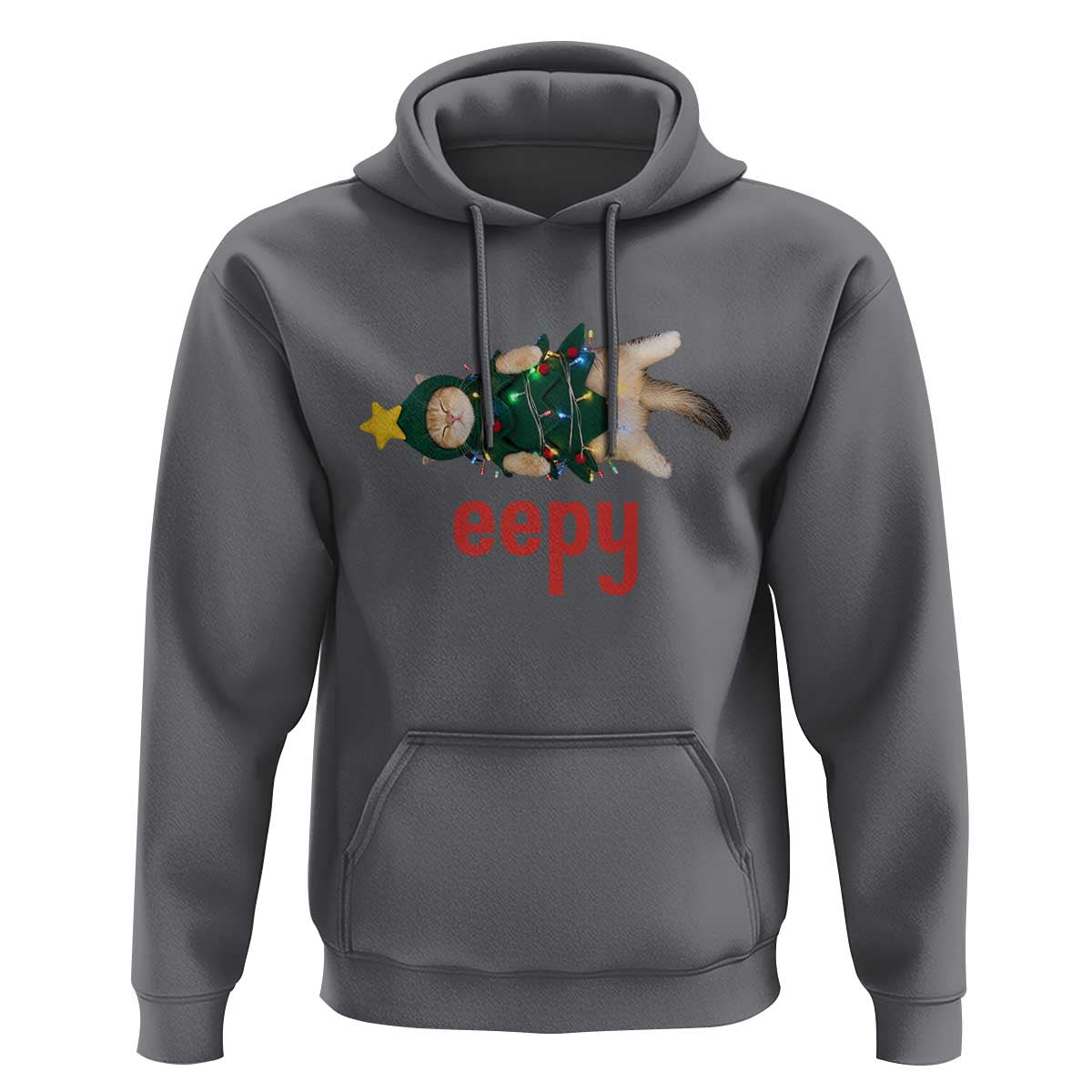 Cat Christmas Meme Hoodie Eepy Kitten Silly Sleepy - Wonder Print Shop