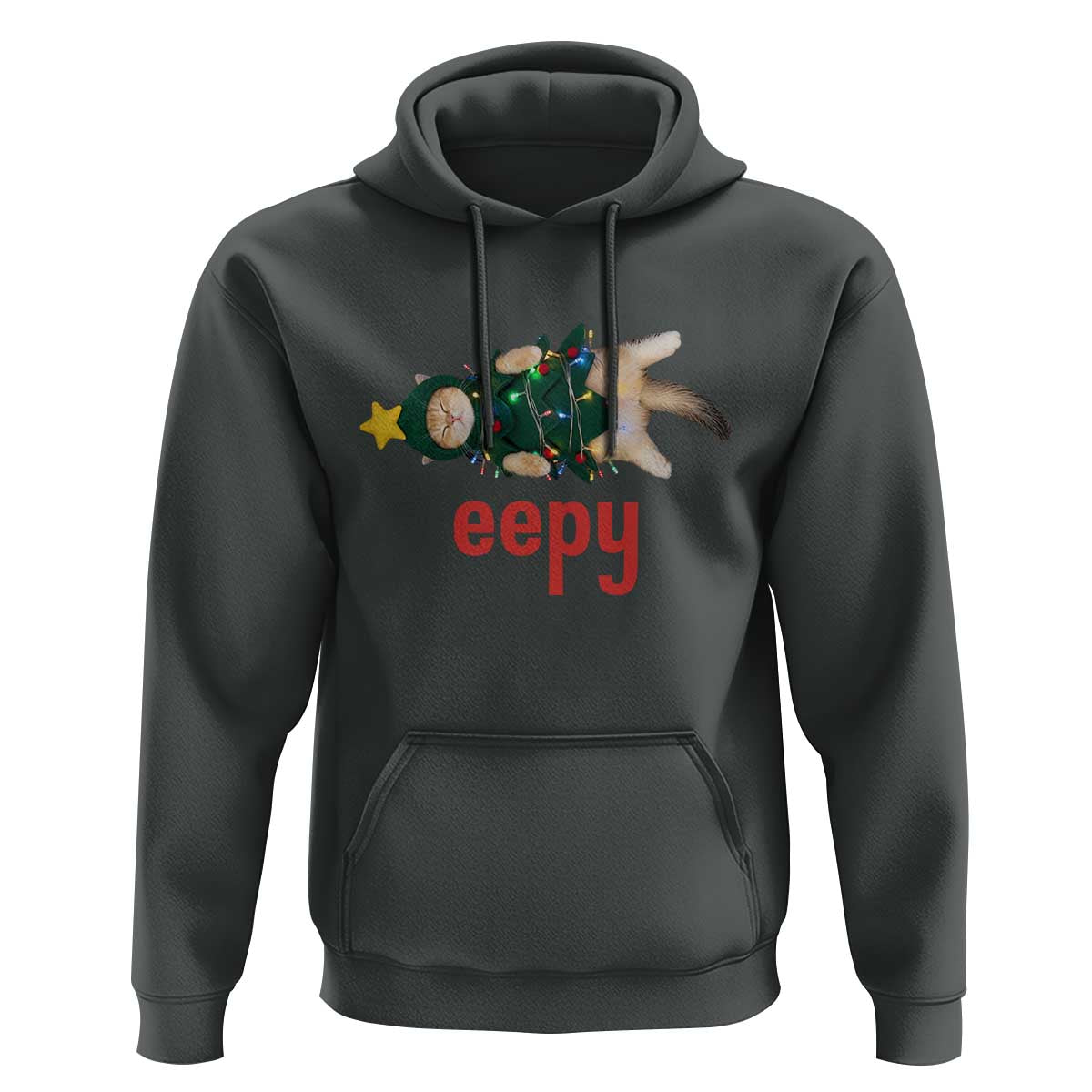 Cat Christmas Meme Hoodie Eepy Kitten Silly Sleepy - Wonder Print Shop