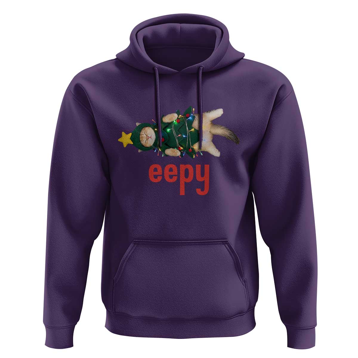 Cat Christmas Meme Hoodie Eepy Kitten Silly Sleepy - Wonder Print Shop