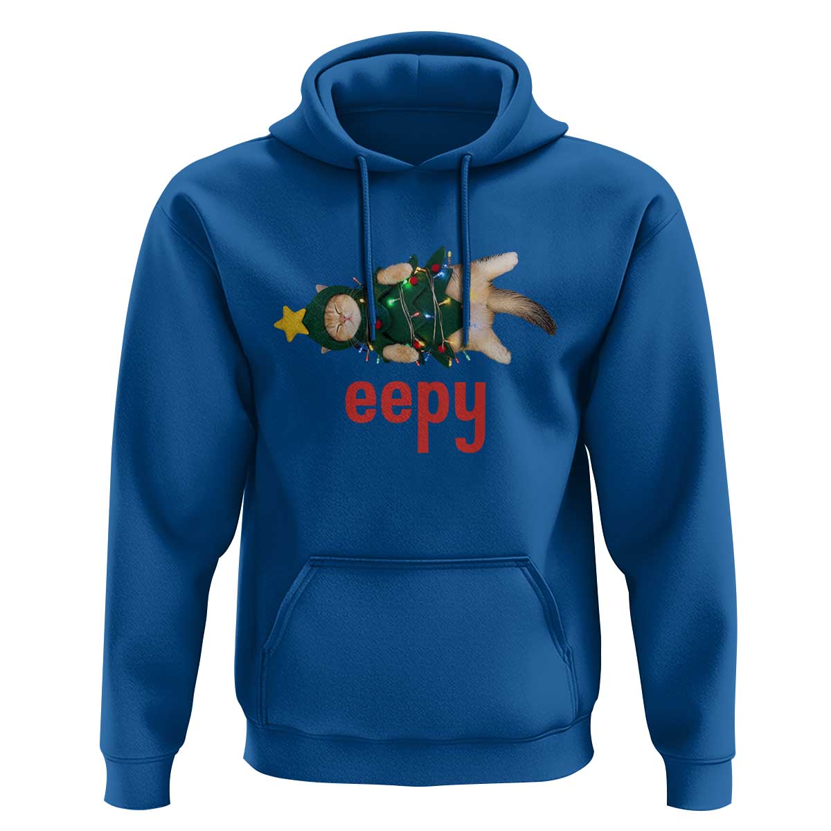Cat Christmas Meme Hoodie Eepy Kitten Silly Sleepy - Wonder Print Shop