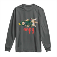 Cat Christmas Meme Long Sleeve Shirt Eepy Kitten Silly Sleepy - Wonder Print Shop