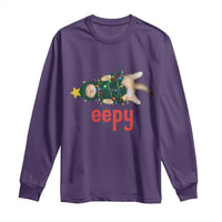 Cat Christmas Meme Long Sleeve Shirt Eepy Kitten Silly Sleepy - Wonder Print Shop