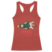 Cat Christmas Meme Racerback Tank Top Eepy Kitten Silly Sleepy - Wonder Print Shop