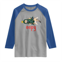 Cat Christmas Meme Raglan Shirt Eepy Kitten Silly Sleepy - Wonder Print Shop