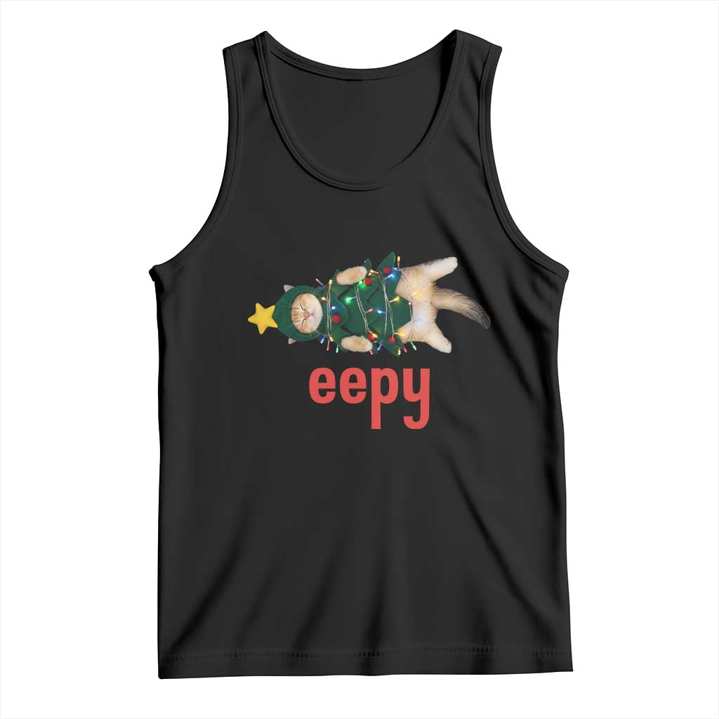 Cat Christmas Meme Tank Top Eepy Kitten Silly Sleepy - Wonder Print Shop