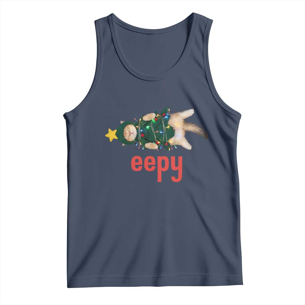 Cat Christmas Meme Tank Top Eepy Kitten Silly Sleepy - Wonder Print Shop