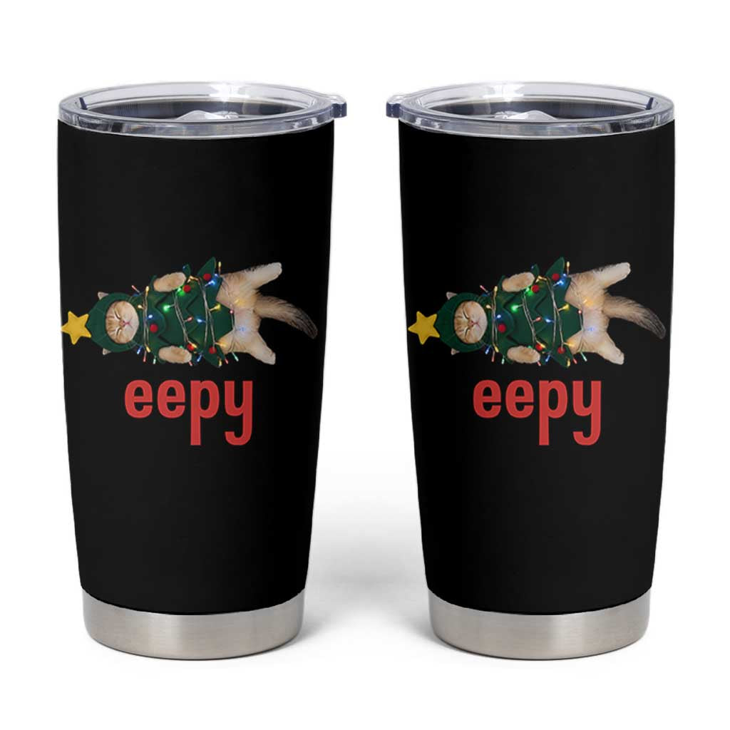 Cat Christmas Meme Tumbler Cup Eepy Kitten Silly Sleepy - Wonder Print Shop