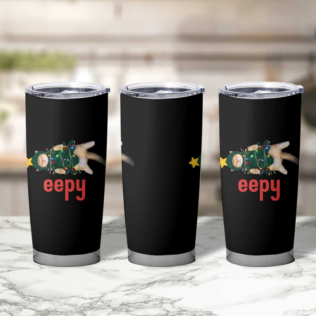 Cat Christmas Meme Tumbler Cup Eepy Kitten Silly Sleepy - Wonder Print Shop