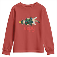 Cat Christmas Meme Youth Sweatshirt Eepy Kitten Silly Sleepy - Wonder Print Shop