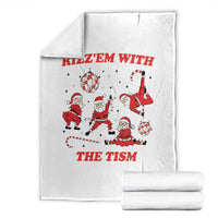 Funny Santa Christmas Throw Blanket Rizz Em With The Tism - Wonder Print Shop