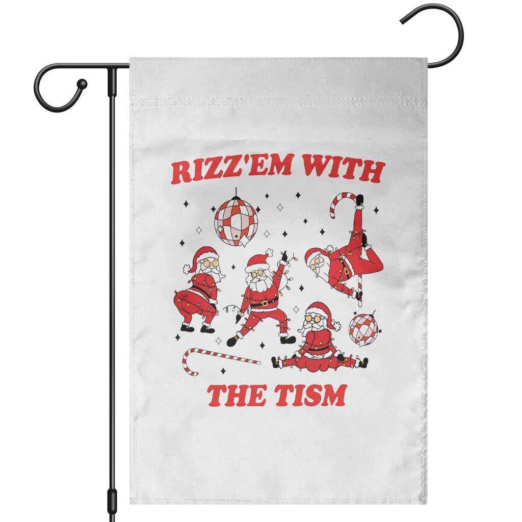 Funny Santa Christmas Garden Flag Rizz Em With The Tism - Wonder Print Shop