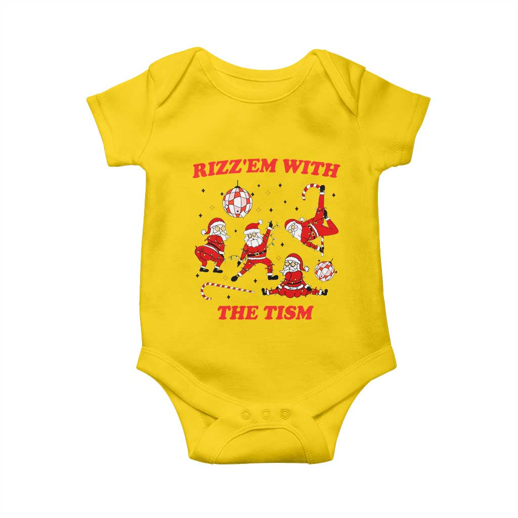 Funny Santa Christmas Baby Onesie Rizz Em With The Tism - Wonder Print Shop