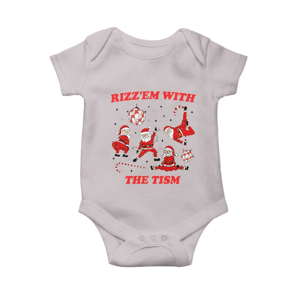 Funny Santa Christmas Baby Onesie Rizz Em With The Tism - Wonder Print Shop