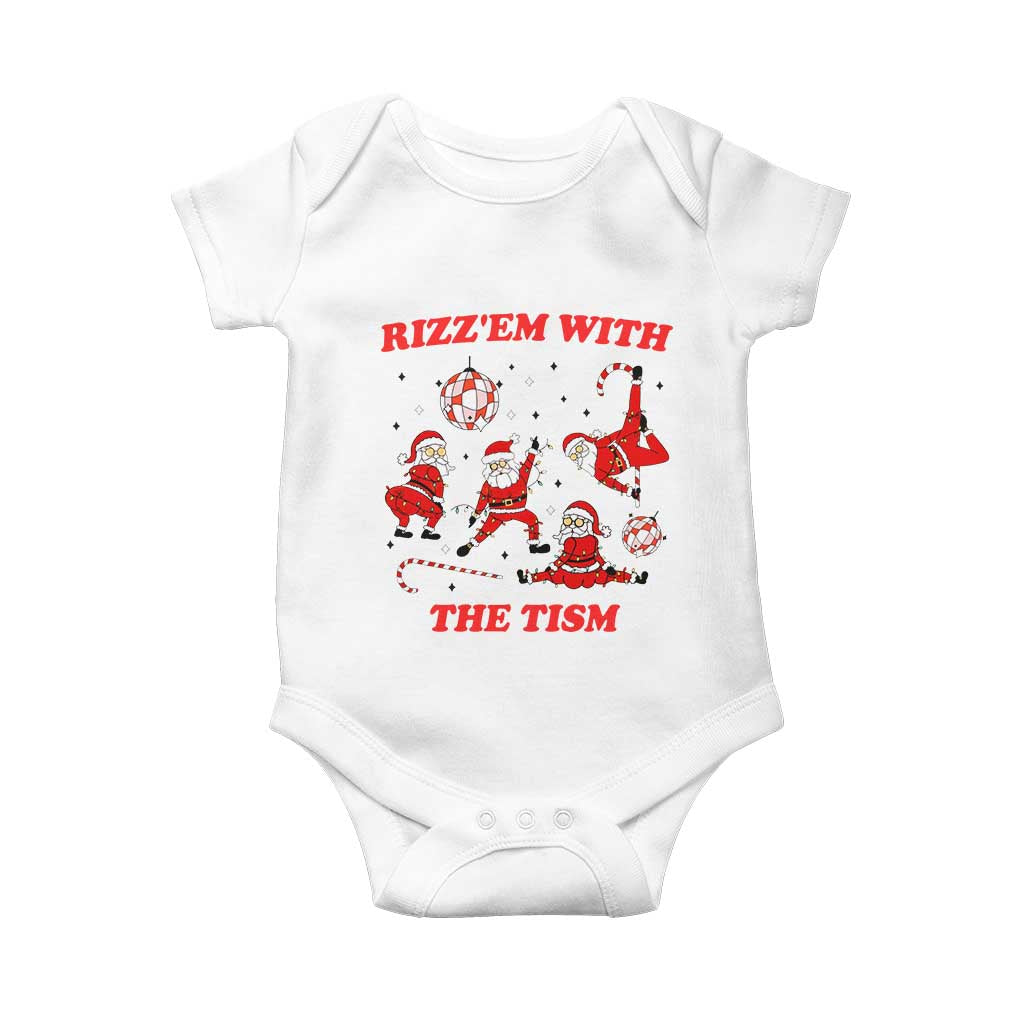 Funny Santa Christmas Baby Onesie Rizz Em With The Tism - Wonder Print Shop