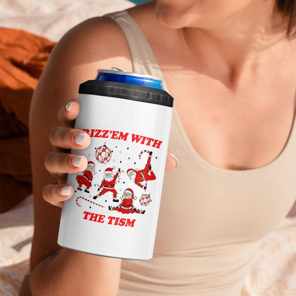 Funny Santa Christmas 4 in 1 Can Cooler Tumbler Rizz Em With The Tism - Wonder Print Shop